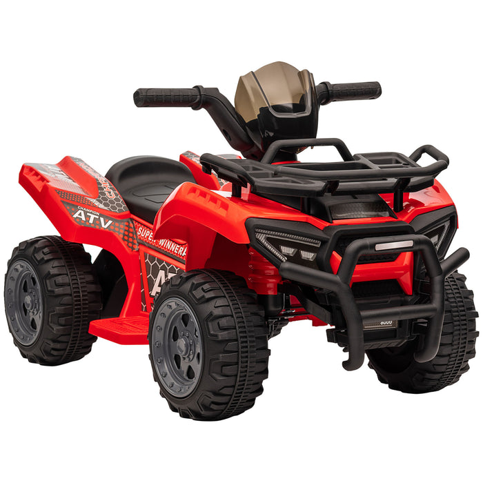 Kids ATV Ride-On Motorcycle - 6V Battery Powered Four Wheeler with Real Working Headlights - Perfect for Toddlers 18-36 Months, Red