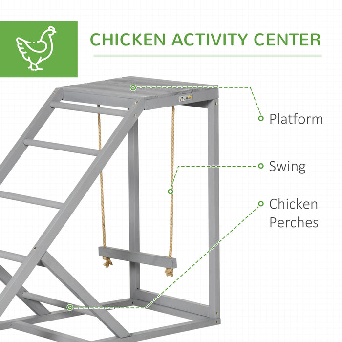 Galvanised Chicken Coop with Activity Shelf - Spacious Outdoor Poultry and Rabbit Enclosure with UV & Water-Resistant Cover - Ideal for Hens, Chickens, and Small Animals