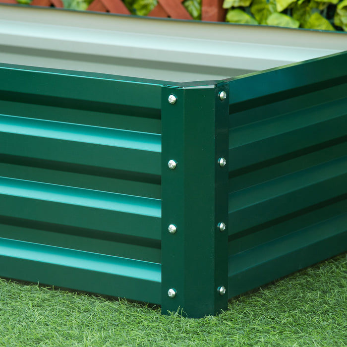 Galvanized Steel Raised Garden Beds - Durable Outdoor Planter Boxes for Herbs and Vegetables - Ideal for Patio, Backyard, and Balcony Gardening