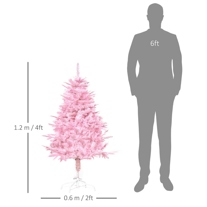 4FT Automatic Pop-Up Artificial Christmas Tree - Easy Setup Xmas Holiday Decor with Stand, Pink - Perfect for Home and Party Festivities