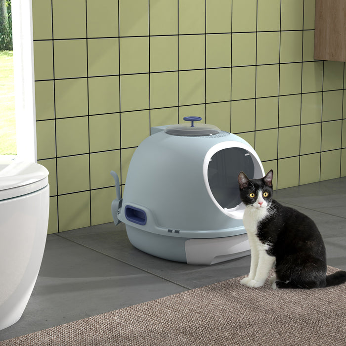 Efficient Drawer-Style Cat Litter Box with Scoop - Skylight Design, Portable and Simple Cleanup - Ideal for Cat Owners Seeking Hassle-Free Maintenance