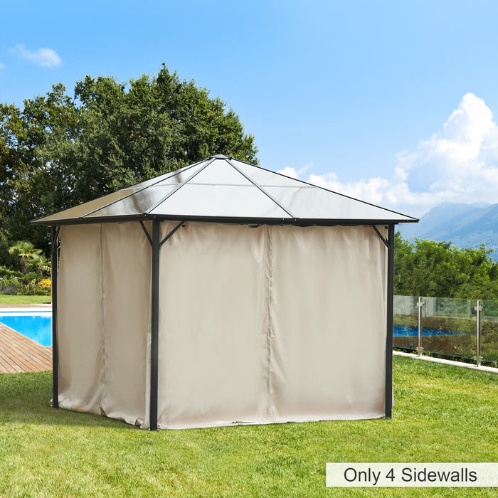 Universal Gazebo Sidewalls 4-Pack - 3x3m Privacy Panels for Canopy & Pavilion - Outdoor Shelter Enhancements in Beige