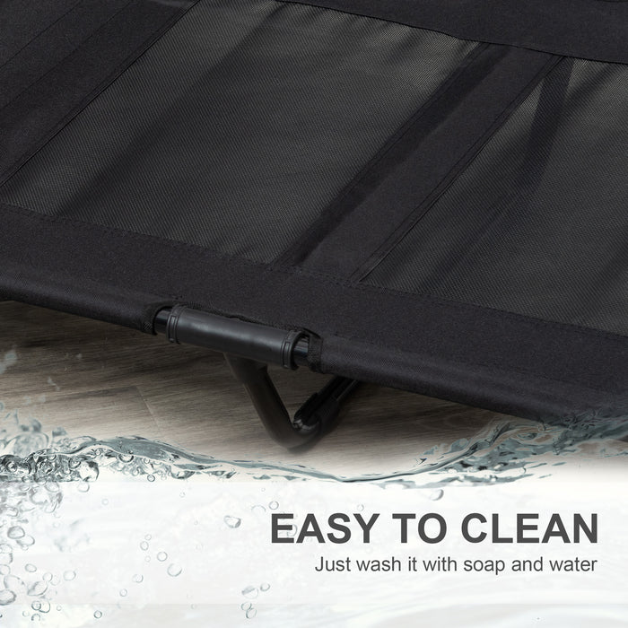 Elevated Pet Cot with Metal Frame - Large Cooling Mesh Bed for Dogs and Cats, Ideal for Camping and Outdoor Use - Lifted and Portable Design for Indoor Comfort and Airflow