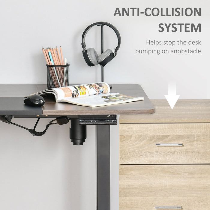 Height Adjustable Electric Standing Desk - 140x70cm Workspace with 4 Memory Presets - Ergonomic Stand Up Desk for Home Office Comfort