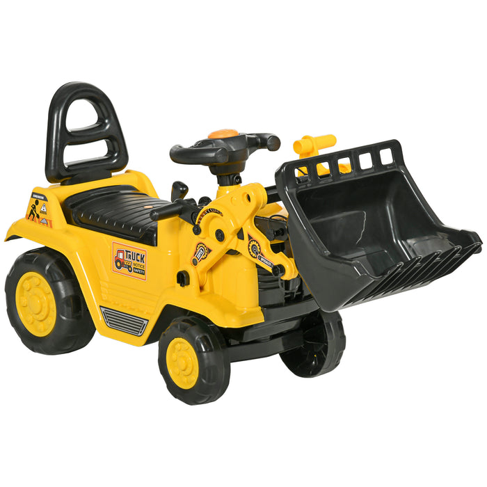 3 in 1 Ride-On Bulldozer, Digger, and Tractor - Pulling Cart and Pretend Play Construction Truck - Ideal for Creative Kids Outdoor Play