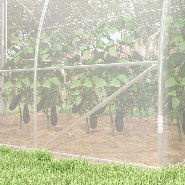 Walk-In Polytunnel Greenhouse - Sturdy Galvanized Steel Frame and PE Cover, 4x3x2m - Ideal for Plant Protection and Year-Round Gardening