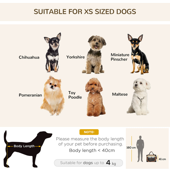 Foldable 60cm Pet Carrier - Sturdy Dog and Cat Travel Bag with Comfort Cushion - Ideal for Miniature Breeds and Small Pets Transport