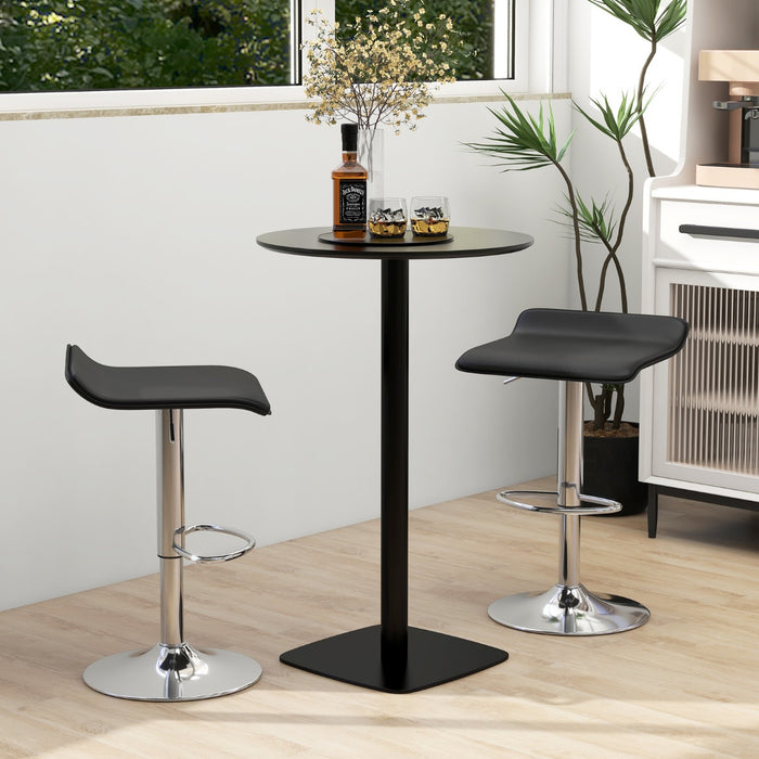 Swivel Bar Stool Set of 2 - Adjustable with Wave-Shaped Seat - Perfect for Casual Dining and Home Bars