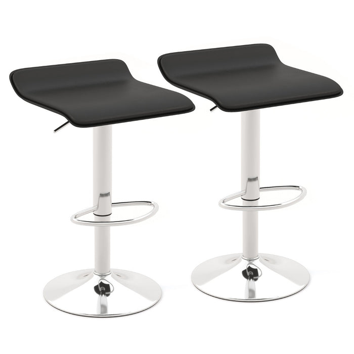 Swivel Bar Stool Set of 2 - Adjustable with Wave-Shaped Seat - Perfect for Casual Dining and Home Bars