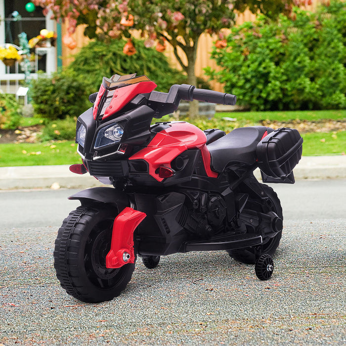 Kids Electric Motorcycle Ride-On - Pedal, 6V Battery Powered, Realistic Sounds, 3 km/h Max Speed - Ideal for Toddlers 18-48 Months, Boys & Girls, Red