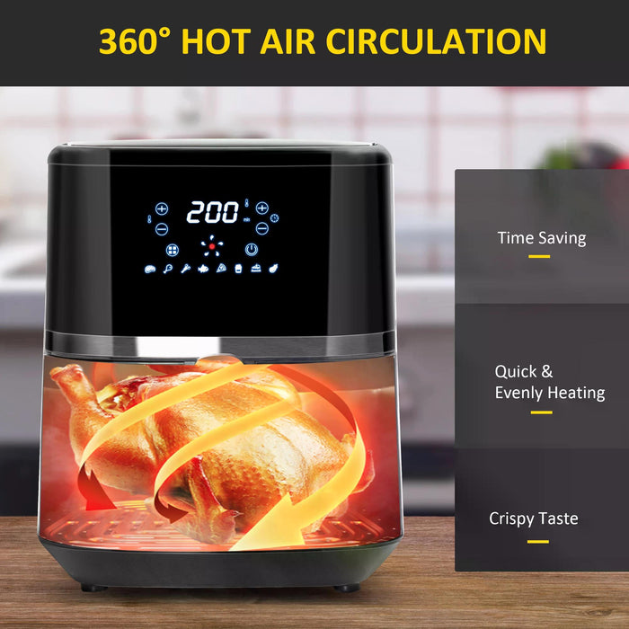 4.5L Digital Air Fryer 1500W - High-Efficiency Cooking with Adjustable Temp and Timer, Easy-Clean Nonstick Basket - Ideal for Health-Conscious Home Chefs