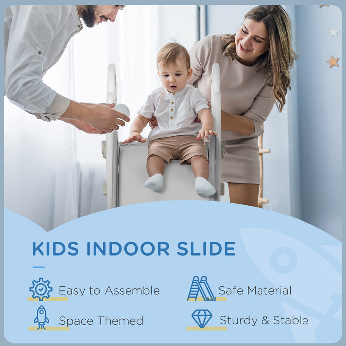 Space Explorer Kids Slide - Freestanding Indoor Play Structure with Space Theme for Toddlers - Perfect for Children Aged 1.5 to 3 Years, Grey Color