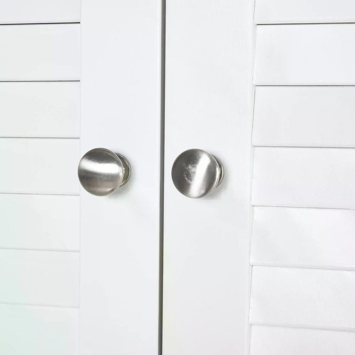 6-Tier Freestanding Bathroom Cabinet in White - MDF Multi-Level Storage Organizer - Space-Saving for Toiletries and Linens