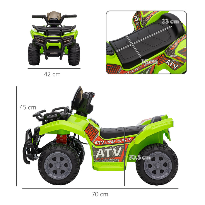 Kids' Battery-Powered ATV - 6V Four Wheeler Ride-On with Headlights - Perfect for Toddlers 18-36 Months in Vibrant Green