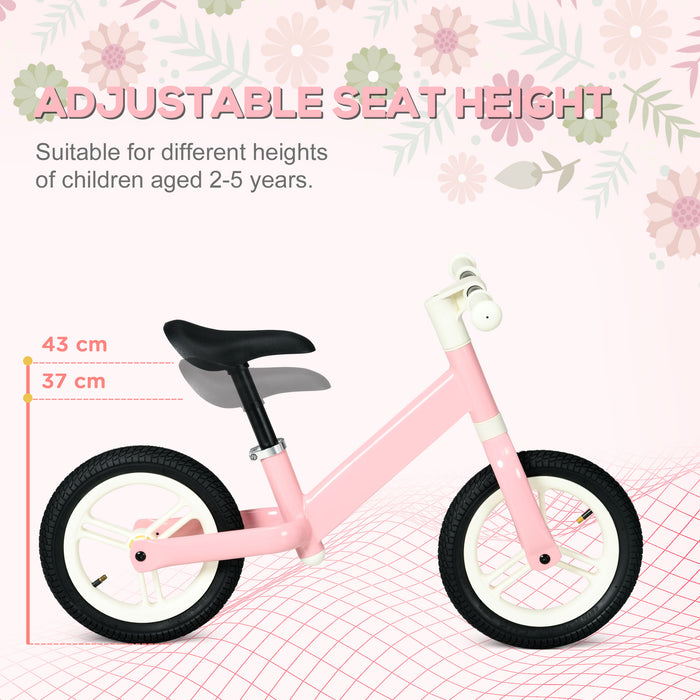 Kids Balance Bike with Adjustable Seat and 360° Rotating Handlebars - No Pedal Training Bicycle for Toddlers - Perfect First Bike for Young Riders in Pink