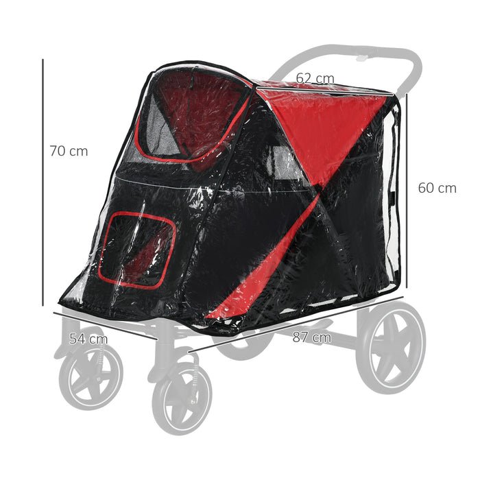 Dog Pram Stroller Rain Cover - Weatherproof Protection for Pet Carriages - Ideal for Large to Medium Dogs with Convenient Rear Entry