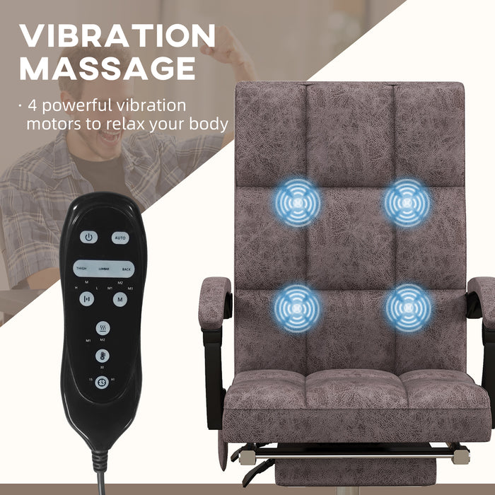 Executive Vibration Massage Office Chair - Microfiber Computer Seat with Reclining Back and Armrests, Charcoal Grey - Ideal for Professional Relaxation and Comfort at Work