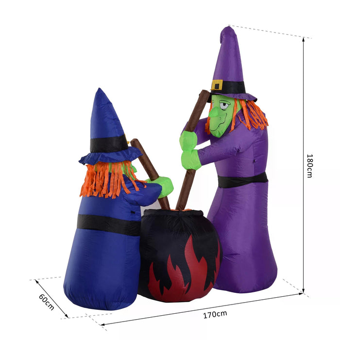 Inflatable 1.8-Meter Halloween Witch Decor - Durable Polyester with Next Day Delivery - Perfect for Spooky Outdoor or Indoor Display