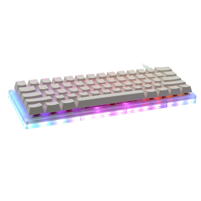 GamaKay K61 Mechanical Keyboard - 61 Keys, Hot Swappable Type-C 3.1, Wired USB, Translucent Glass Base, Gateron Switch, ABS Two-color Keycap, NKRO, RGB - Ideal for Gaming Enthusiasts