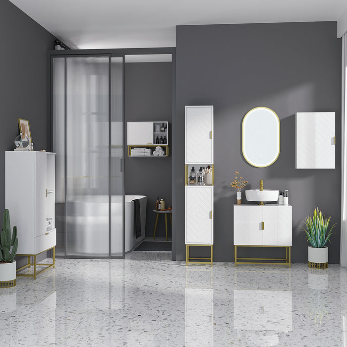 Over Toilet Wall-Mounted Cabinet - Versatile Bathroom Storage with Adjustable Shelves - Ideal for Hallways and Living Rooms