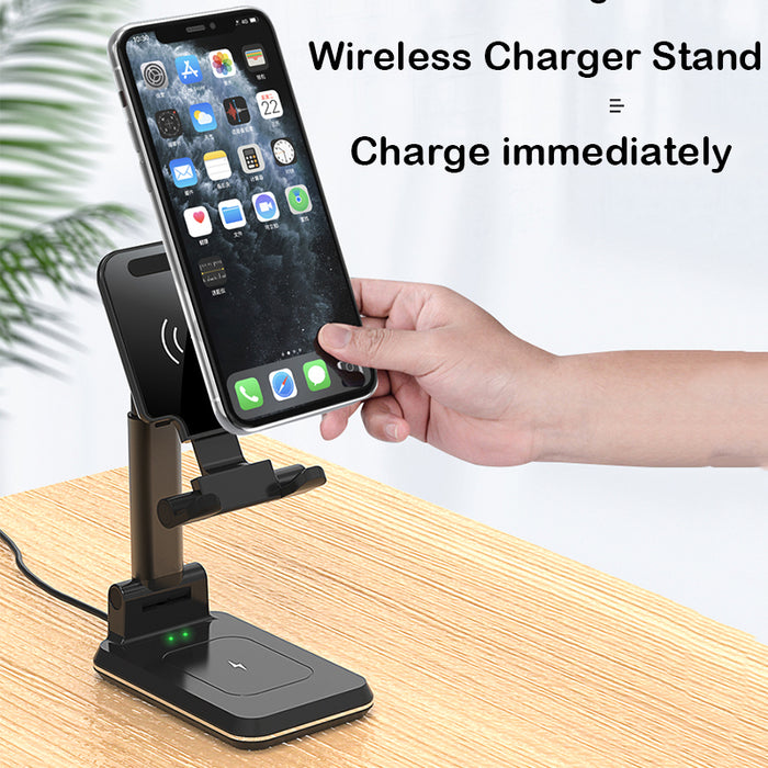 Bakeey 10W - Wireless Charger Dual Coils, Charging Pad, Earbuds Charger, Foldable Desktop Phone Holder, Tablet Stand - For 4.7-12.9 Inch Smartphones, Tablets, iPhone 11, iPad Pro 2020, Apple AirPods Pro