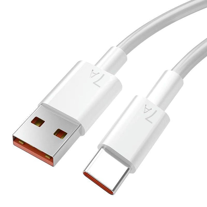 7A USB to Type-C Cable - 6A/7A Fast Charging, Data Transmission, PVC Core Line, 0.25M/1M/2M Lengths - Compatible with Huawei Mate 40Pro, Xiaomi Mi12, Samsung Galaxy Z Fold 2