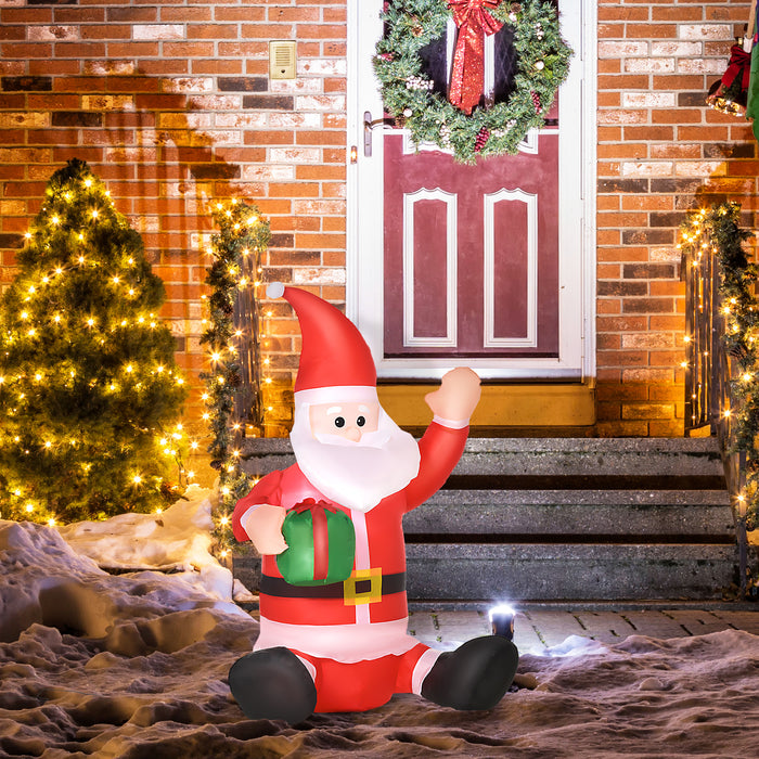 Inflatable LED-Lit Santa Claus - Giant Outdoor Christmas Display - Festive Decor for Holiday Lawn and Yard