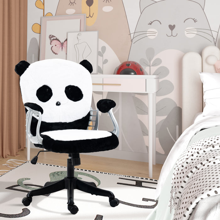 Fluffy Panda - Cozy Adjustable Desk Chair with Padded Armrests, Tilt Mechanism & Height Control - Ideal for Comfortable Office Seating & Stylish Workspace