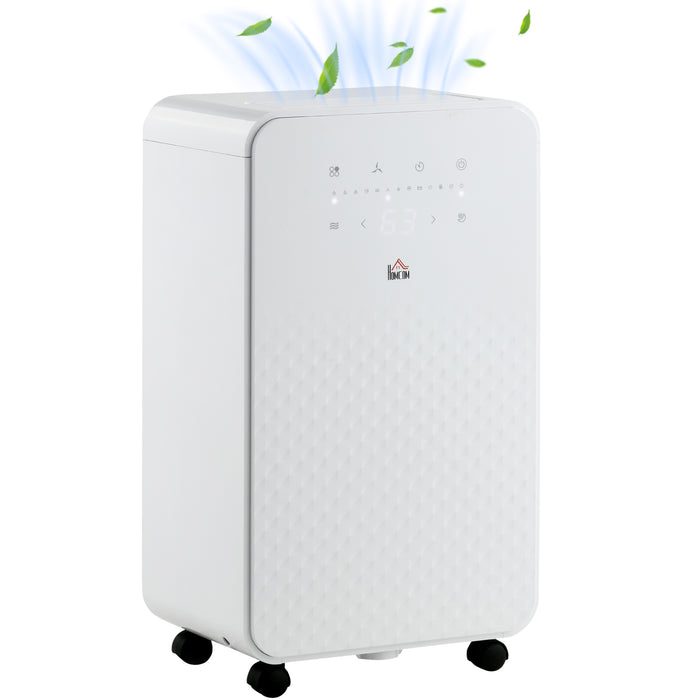 2000mL Compact Dehumidifier with Built-in Air Purifier - 24-Hour Timer, 5 Operating Modes, Up to 10L Daily Moisture Removal - Ideal for Home Laundry Rooms, Keeps Air Fresh and Dry