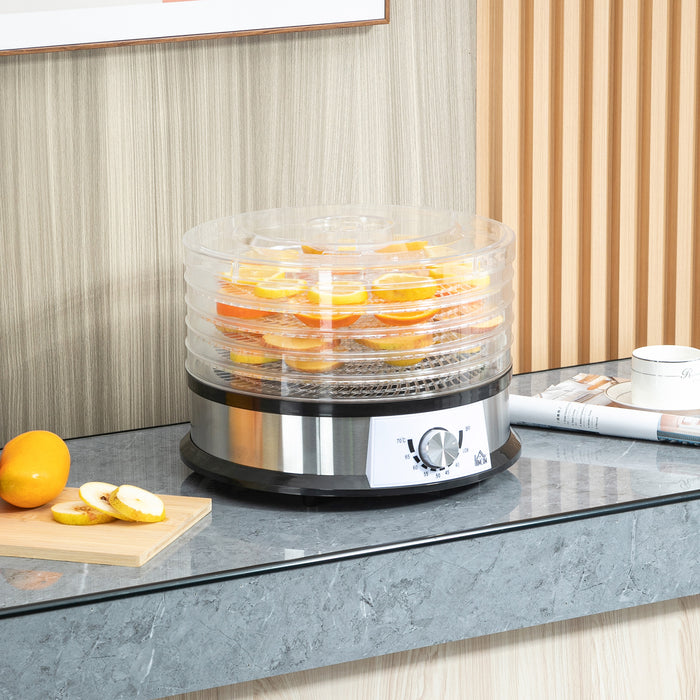 250W Stainless Steel 5-Tier Food Dehydrator - Adjustable Temperature Control, Ideal for Drying Fruits, Meats, Vegetables - Perfect for Healthy Snacks & Preserving Food