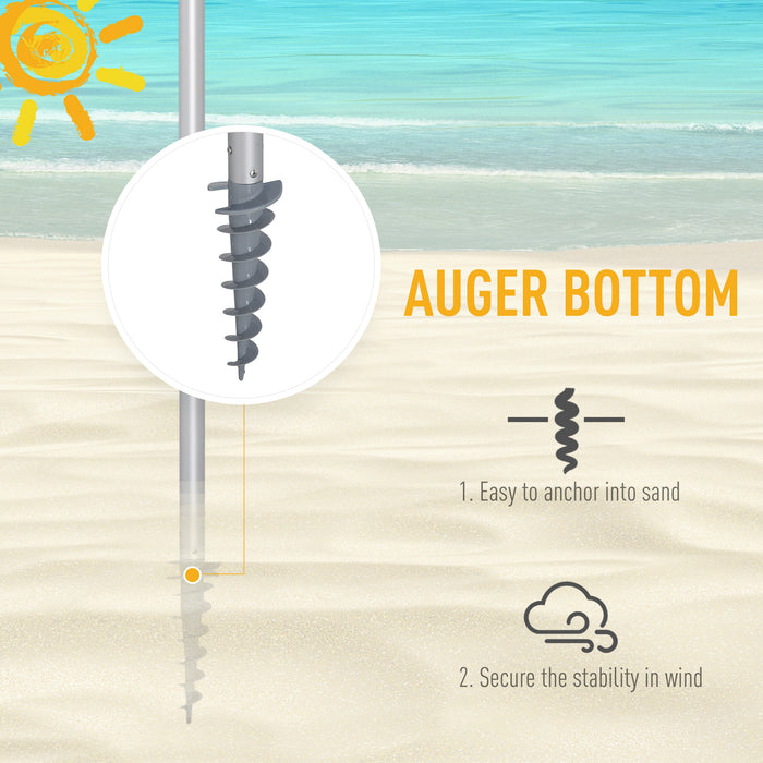 Arc 2.4m Beach Umbrella with Sand Anchor - Adjustable Tilt, Multicolor, Includes Carry Bag - Perfect Sun Protection for Outdoor Patio Use