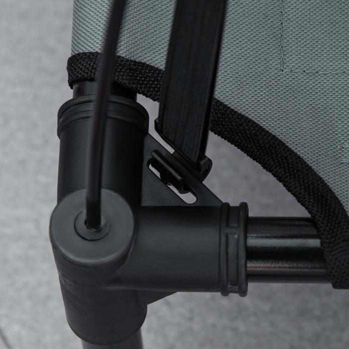 Breathable Mesh Elevated Pet Cot with UV Protection Canopy - Waterproof Raised Dog Bed for Small Dogs, Grey, 61x46x62cm - Ideal Outdoor Lounging Solution for Pets