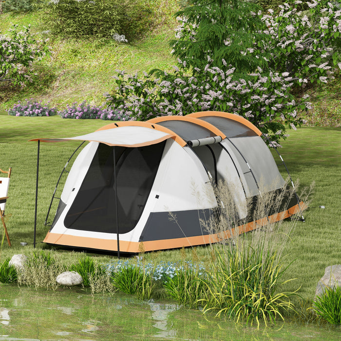 Family Tunnel Tent for 3-4 People - Waterproof 2000mm, Spacious Camping Shelter, Portable with Carry Bag - Ideal for Group Outdoor Activities