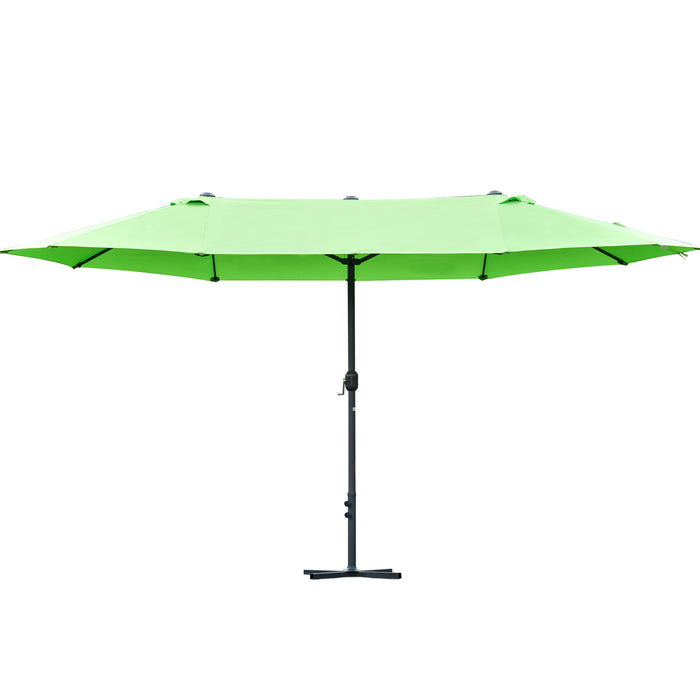Garden Parasol Double-Sided 4.6m - Sun Umbrella Patio Shelter with Canopy Shade, Market-Style Outdoor Coverage, Includes Cross Base - Ideal for Garden & Outdoor Living Space Protection