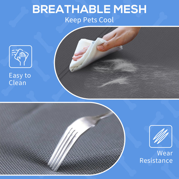 Elevated Dog Bed with Angled Headrest - Durable & Washable Mesh Cot with Non-Slip Feet - Comfortable Sleeping Solution for Small to Medium Breeds, 91 x 69 x 29 cm