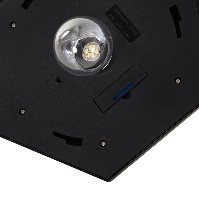 Garden Solar LED Lamp Post - 1.77m Tall, Free-Standing, ABS Construction in Elegant Black - Eco-Friendly Outdoor Lighting Solution