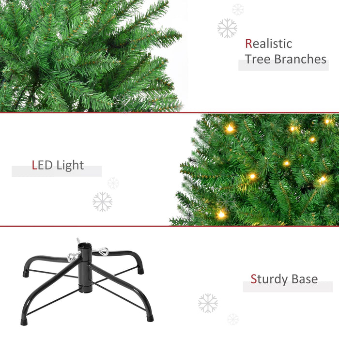 Warm White LED-Lit Artificial Christmas Tree - 5ft Pre-lit Holiday Home Decor with Warm Lights - Ideal for Festive Xmas Ambiance