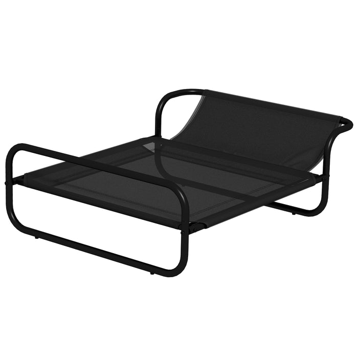 Elevated Dog Bed with Inclined Headrest - Durable Mesh Fabric, Non-Slip Feet, Easy Clean - Ideal for Small Breeds, 80x59x26 cm