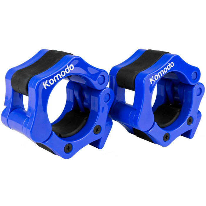 Barbell Lockdown Collars 2" - Secure Grip, Quick-Release Weight Plate Clamps in Blue - Ideal for Weightlifting and Olympic Lifts