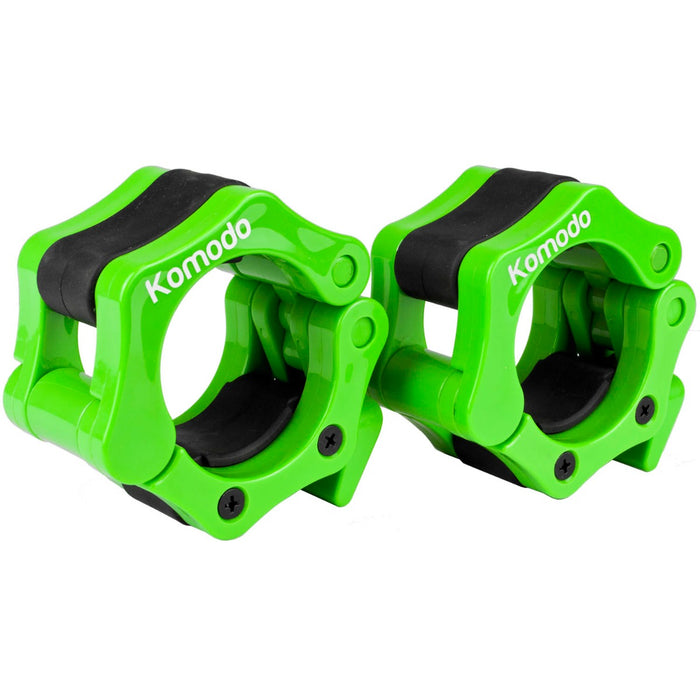 Barbell Locking Collar Clips, 2-inch Diameter - Green, Heavy-Duty Weightlifting Clip Set - Secure Your Weights for Safe Training