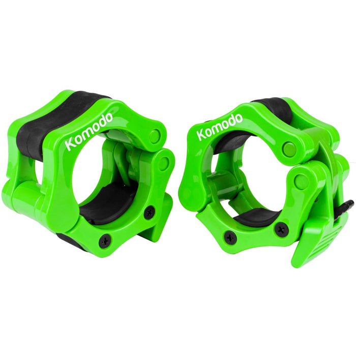 Barbell Locking Collar Clips, 2-inch Diameter - Green, Heavy-Duty Weightlifting Clip Set - Secure Your Weights for Safe Training