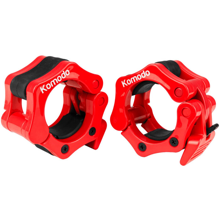 Barbell Lock-Jaw Collars, 2-Inch - Sturdy Grip Red Weight Clamps - Secure Lifts for Fitness Enthusiasts