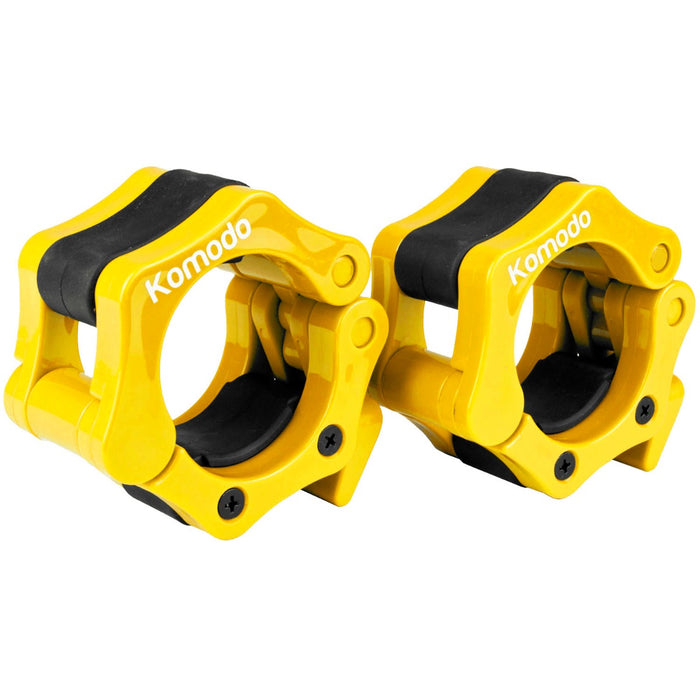 Weight Collars for Barbell - 2 Inch Diameter, Secure Exercise Equipment Clamps in Vibrant Yellow - Ideal for Fitness Enthusiasts and Strength Training