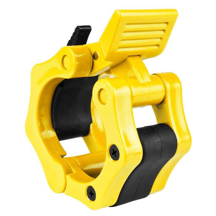 Weight Collars for Barbell - 2 Inch Diameter, Secure Exercise Equipment Clamps in Vibrant Yellow - Ideal for Fitness Enthusiasts and Strength Training