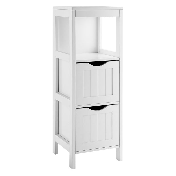 Floor Cabinet - Bathroom Storage with Two Drawers and Anti-Tip Feature, White - Ideal Solution for Compact Spaces and Safety Concerns