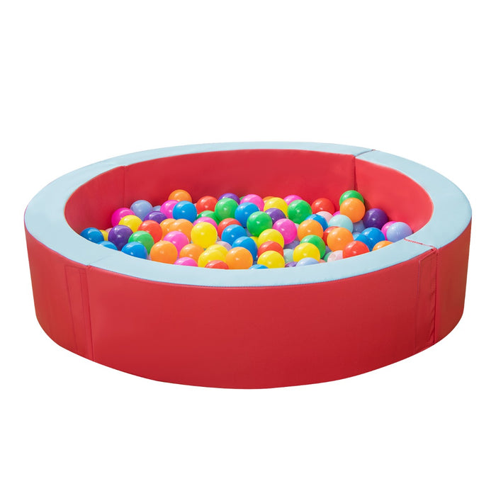 Red Foam Ball Pit - Includes 50 Colorful Balls, Perfect Play Area - Ideal for Toddlers & Visual Sensory Development