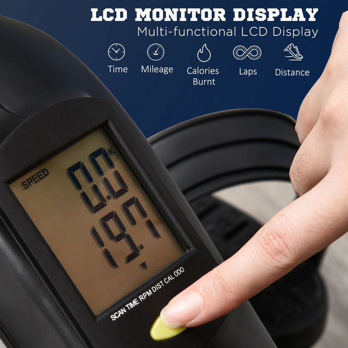 Compact Under-Desk Mini Exercise Bike with 8-Level Magnetic Resistance - LCD Display Stationary Cycle for Leg Fitness - Ideal for Office & Home Cardio Workout