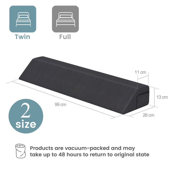 Bed Wedge Pillow with 2 Storage Pockets - Comfortable and Adjustable Bed Pillow - Ideal for Reading, Resting, Post-Surgery Recovery