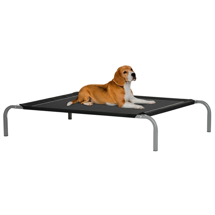 Cooling Elevated Dog Bed - Raised Cot-Style with Breathable Mesh Fabric for Large & Medium Pets - Non-Slip Pads, Durable Design, 110x75x20cm - Ideal for Comfort & Temperature Regulation