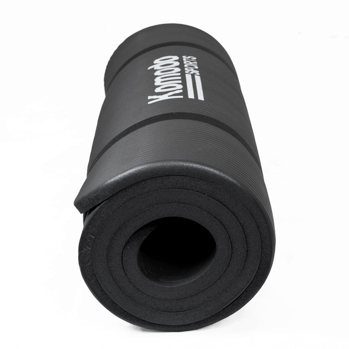 Extra Thick 15mm Yoga Mat - Durable Non-Slip Exercise Padding, Black - Ideal Comfort for Yoga & Pilates Enthusiasts